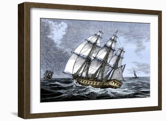 American Frigate Alliance in 1778, Which Carried Lafayette on Two Occasions-null-Framed Giclee Print