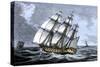 American Frigate Alliance in 1778, Which Carried Lafayette on Two Occasions-null-Stretched Canvas