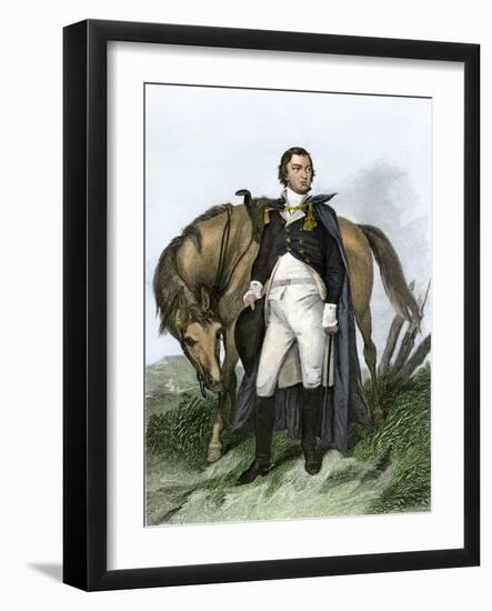 American General Nathanael Greene Beside His Horse-null-Framed Giclee Print