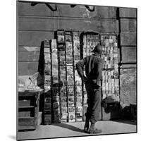 American GI Perusing Book Vendors' Stand during WWII-Robert Capa-Mounted Photographic Print