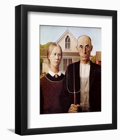 American Gothic, 1930-Grant Wood-Framed Art Print