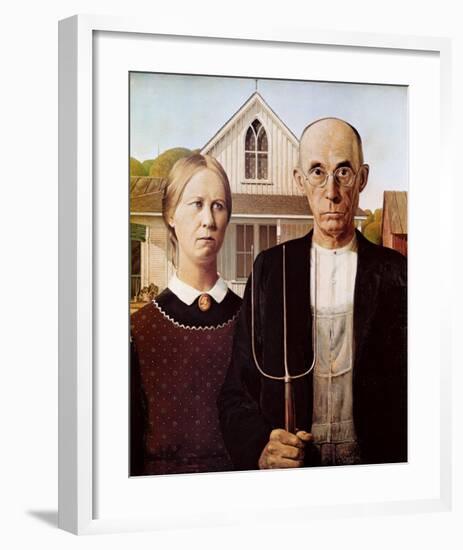 American Gothic, 1930-Grant Wood-Framed Art Print