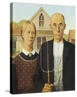 American Gothic, 1930-Grant Wood-Stretched Canvas