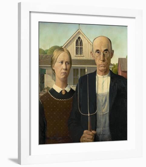 American Gothic, 1930-Grant Wood-Framed Giclee Print