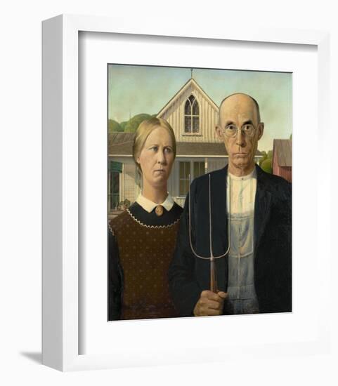 American Gothic, 1930-Grant Wood-Framed Art Print