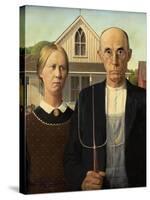 American Gothic, 1930-Grant Wood-Stretched Canvas