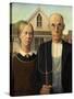 American Gothic, 1930-Grant Wood-Stretched Canvas