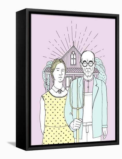 American Gothic Pop-Robert Farkas-Framed Stretched Canvas