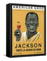 American Grog, Jackson Brand Rum Label-Lantern Press-Framed Stretched Canvas