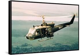 American Gunners Firing from Helicopter in Vietnam-V. McColley-Framed Stretched Canvas