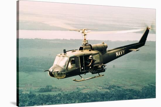 American Gunners Firing from Helicopter in Vietnam-V. McColley-Stretched Canvas