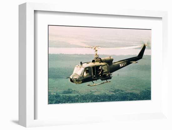 American Gunners Firing from Helicopter in Vietnam-V. McColley-Framed Photographic Print