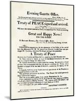 American Handbill Announcing the Treaty of Ghent, Ending the War of 1812-null-Mounted Giclee Print