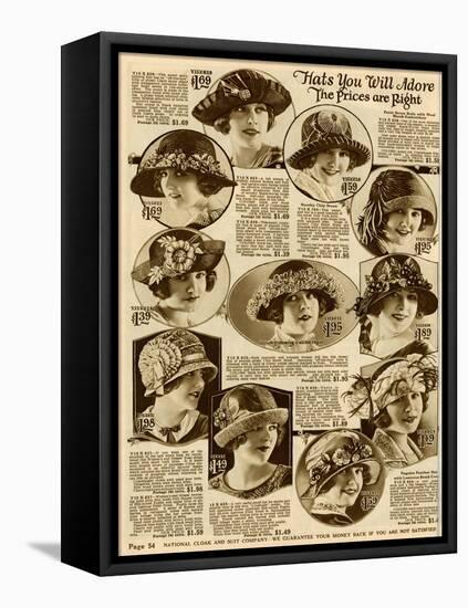 American Hat Fashion 1924-null-Framed Stretched Canvas