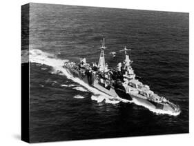 American Heavy Cruiser Uss Indianapolis at Sea-null-Stretched Canvas
