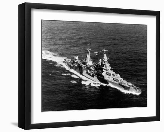 American Heavy Cruiser Uss Indianapolis at Sea-null-Framed Photographic Print