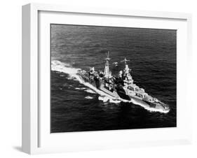 American Heavy Cruiser Uss Indianapolis at Sea-null-Framed Photographic Print