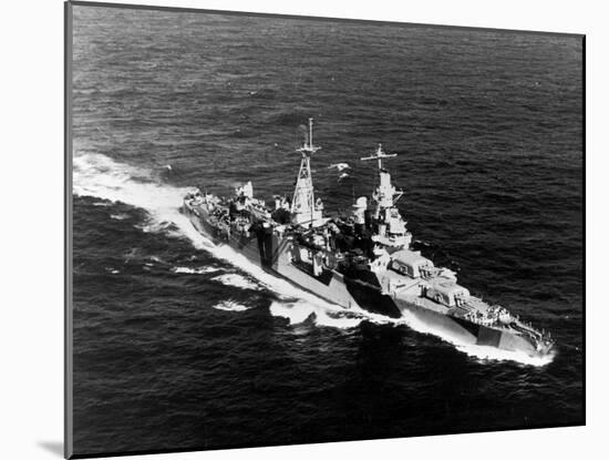 American Heavy Cruiser Uss Indianapolis at Sea-null-Mounted Photographic Print