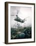 American Helicopter H-21 Hovering Above Soldiers in Combat Zone During Vietnam War-Larry Burrows-Framed Photographic Print