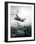 American Helicopter H-21 Hovering Above Soldiers in Combat Zone During Vietnam War-Larry Burrows-Framed Photographic Print