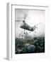 American Helicopter H-21 Hovering Above Soldiers in Combat Zone During Vietnam War-Larry Burrows-Framed Photographic Print