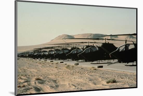 American Helicopters Readied for Saudi Arabia Battle-null-Mounted Photographic Print
