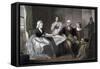 American History Print of the Washington Family Seated at a Table-Stocktrek Images-Framed Stretched Canvas