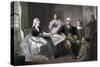 American History Print of the Washington Family Seated at a Table-Stocktrek Images-Stretched Canvas