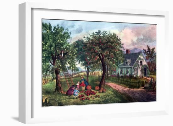 American Homestead in Autumn, 1869-Currier & Ives-Framed Premium Giclee Print