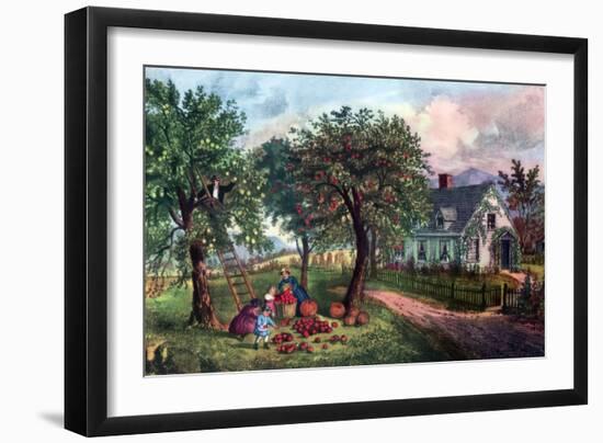 American Homestead in Autumn, 1869-Currier & Ives-Framed Giclee Print