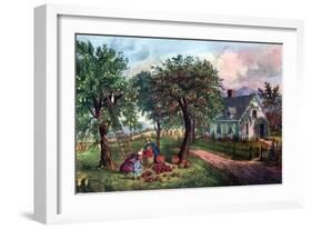 American Homestead in Autumn, 1869-Currier & Ives-Framed Giclee Print