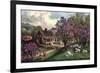 American Homestead in Spring, 1869-Currier & Ives-Framed Giclee Print