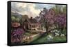 American Homestead in Spring, 1869-Currier & Ives-Framed Stretched Canvas