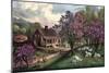 American Homestead in Spring, 1869-Currier & Ives-Mounted Giclee Print