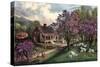 American Homestead in Spring, 1869-Currier & Ives-Stretched Canvas