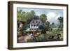 American Homestead in Summer, 1868-Currier & Ives-Framed Giclee Print