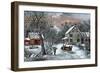 American Homestead in Winter, 1868-Currier & Ives-Framed Giclee Print