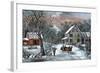 American Homestead in Winter, 1868-Currier & Ives-Framed Giclee Print