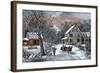 American Homestead in Winter, 1868-Currier & Ives-Framed Giclee Print