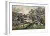 American Homestead Spring-Currier & Ives-Framed Giclee Print