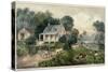 American Homestead Summer-Currier & Ives-Stretched Canvas