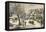 American Homestead Winter-Currier & Ives-Framed Stretched Canvas