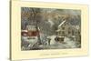 American Homestead Winter-Currier & Ives-Stretched Canvas