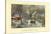 American Homestead Winter-Currier & Ives-Stretched Canvas