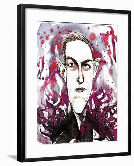 American horror and science fiction writer Howard Phillips Lovecraft; caricature-Neale Osborne-Framed Giclee Print