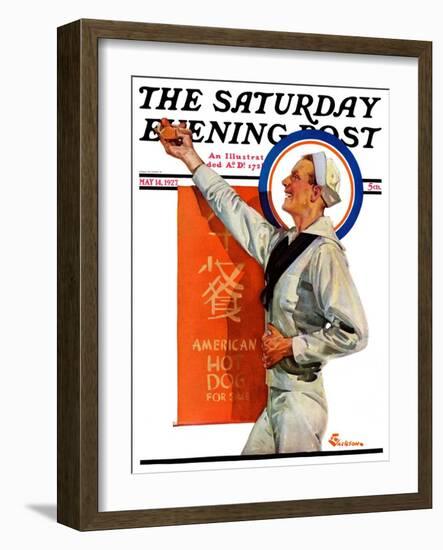 "American Hot Dogs," Saturday Evening Post Cover, May 14, 1927-Elbert Mcgran Jackson-Framed Giclee Print