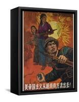 American Imperialism Must Be Driven Out of Southern Vietnam! 1963 Chinese Anti-American Poster-null-Framed Stretched Canvas