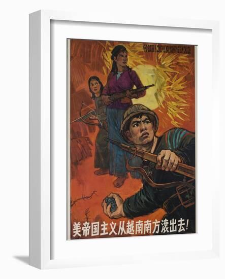 American Imperialism Must Be Driven Out of Southern Vietnam! 1963 Chinese Anti-American Poster-null-Framed Giclee Print