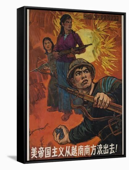 American Imperialism Must Be Driven Out of Southern Vietnam! 1963 Chinese Anti-American Poster-null-Framed Stretched Canvas