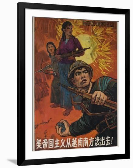 American Imperialism Must Be Driven Out of Southern Vietnam! 1963 Chinese Anti-American Poster-null-Framed Giclee Print